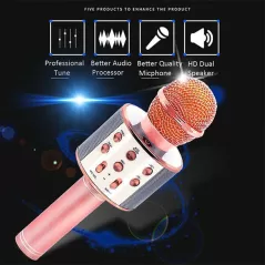 COMZIE - MICROFON KARAOKE BLUETOOTH ROZ