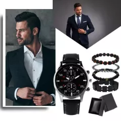 SET CEAS MODERN CU 4 BRATARI DANESSON PENTRU BARBATI
