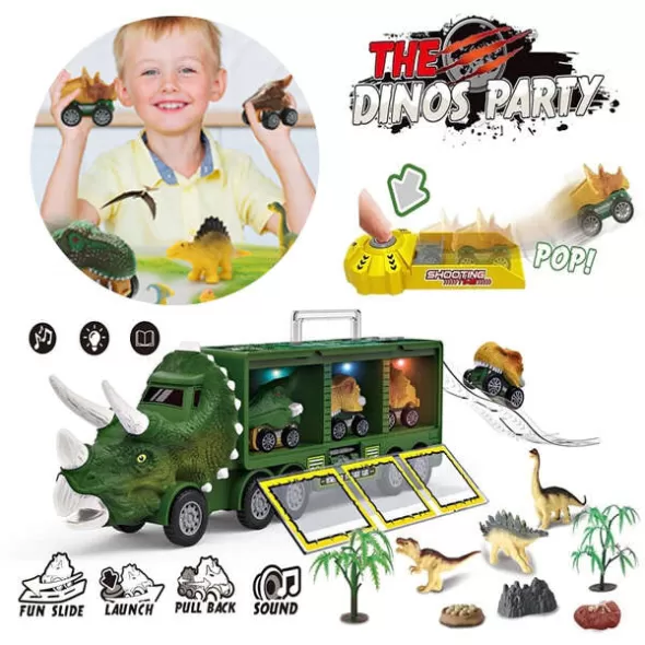 CAMION DE JUCARIE PENTRU COPII CU DINOZAURI DEENODI