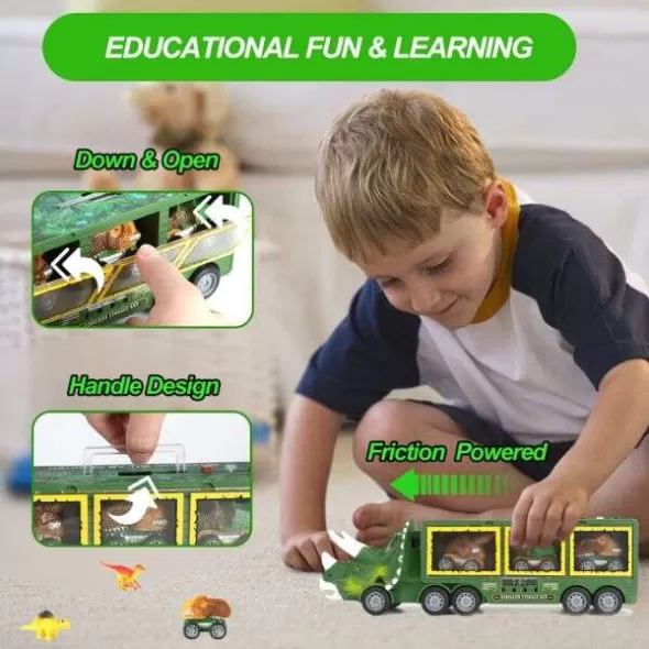 CAMION DE JUCARIE PENTRU COPII CU DINOZAURI DEENODI