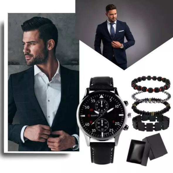 SET CEAS MODERN CU 4 BRATARI DANESSON PENTRU BARBATI