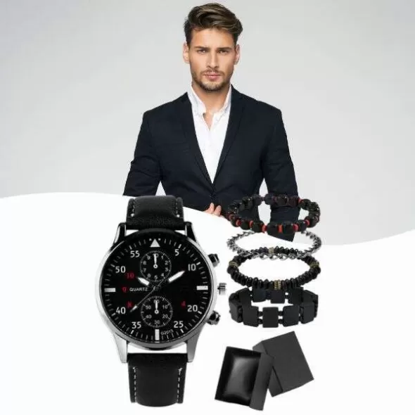 SET CEAS MODERN CU 4 BRATARI DANESSON PENTRU BARBATI